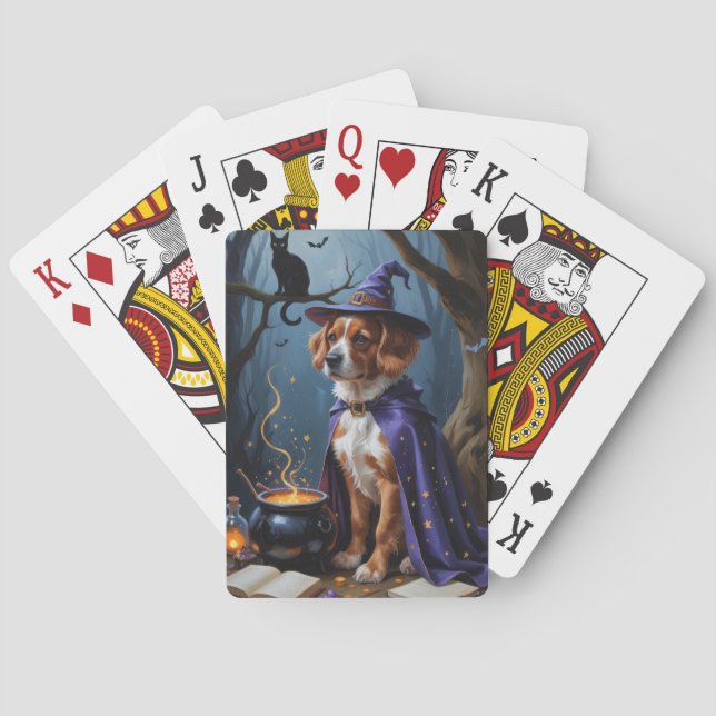 Bouviers des Flandres Whimsical Halloween Painting Casinokort (Baksidan)