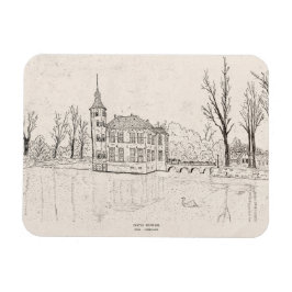 Bouvigne Castle Breda Netherlands Pen Illustration Magnet