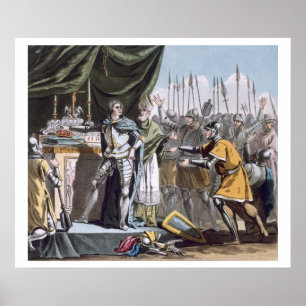 Bouvines historiska dag 1214, graverad av poster
