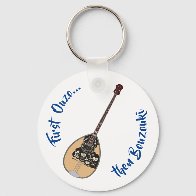 Bouzouki Ouzo Keychain Nyckelring (Framsida)