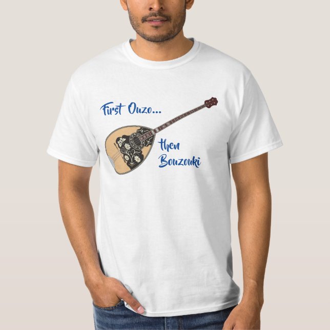 Bouzouki Ouzo T Shirt (Framsida)