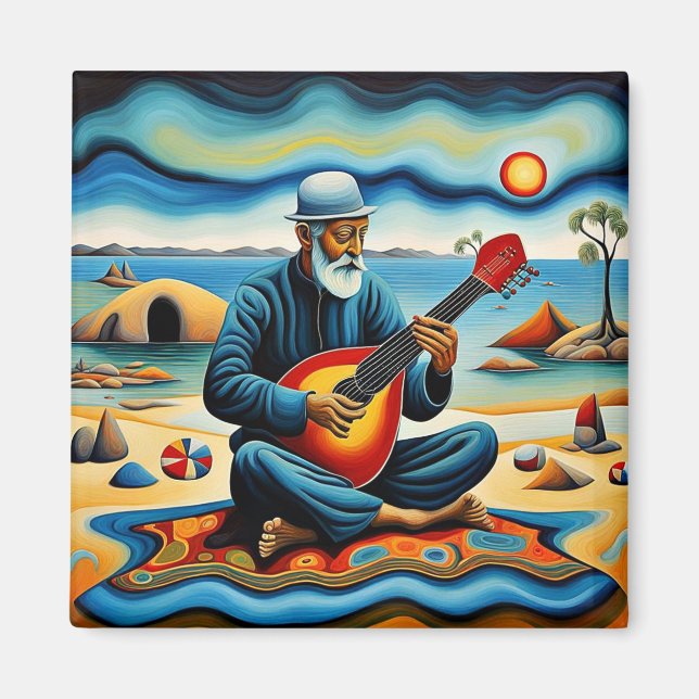 Bouzouki Player Magnet (Framsidan)