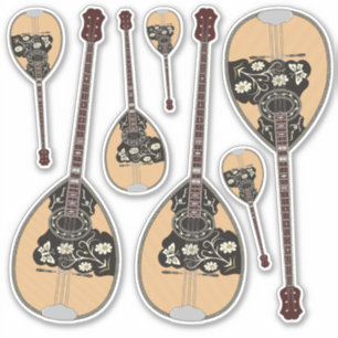Bouzouki Sticker-uppsättning Klistermärken