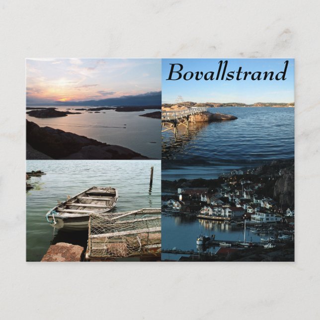 Bovallstrand 4-bildars vykort (Framsida)