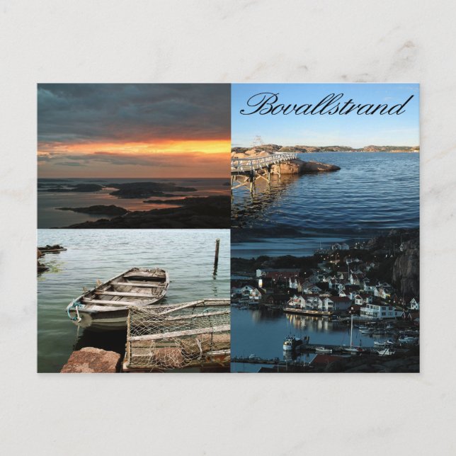 Bovallstrand 4-bildars vykort (Framsida)