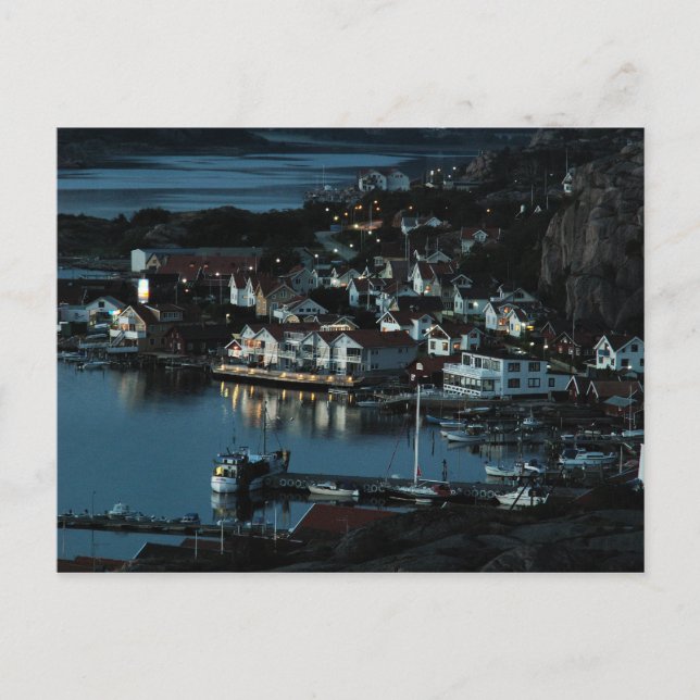 Bovallstrand, Sverige nattetid Vykort (Framsida)