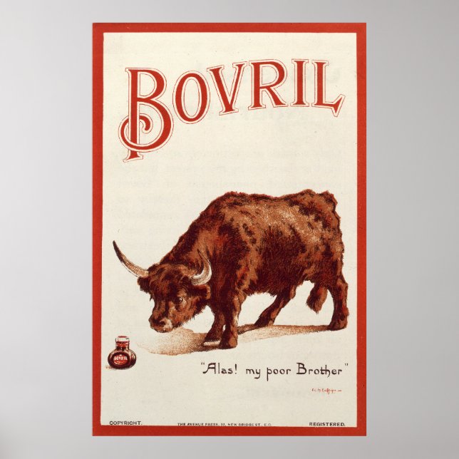 Bovril Bull 1900 Poster (Framsidan)