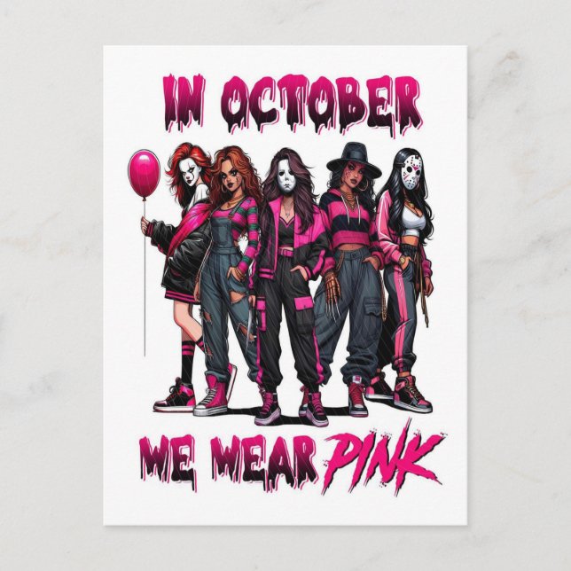 Bow 2025 t-shirt | Breast Cancer Awa Vykort (Framsida)