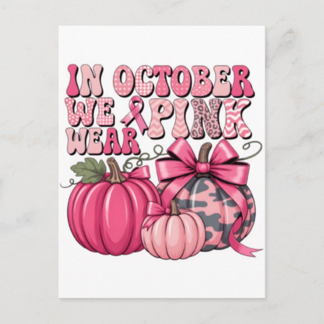 Bow 2025 t-shirt | Breast Cancer Awa Vykort (Framsida)