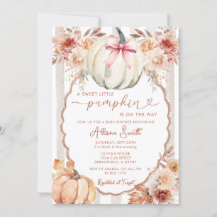 Bow A Little Pumpkin Boho Baby Shower Inbjudningar