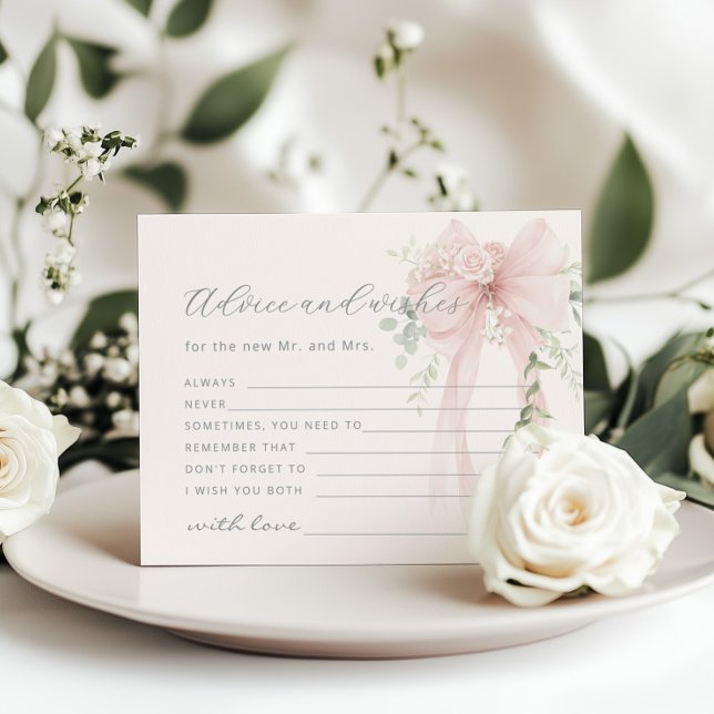 Bow Advice and wishes for the Bride card (Skapare uppladdad)