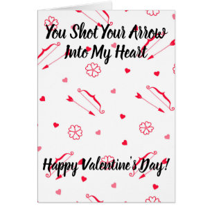 Bow and Arrow Mini Hearts Valentine Day Hälsningskort