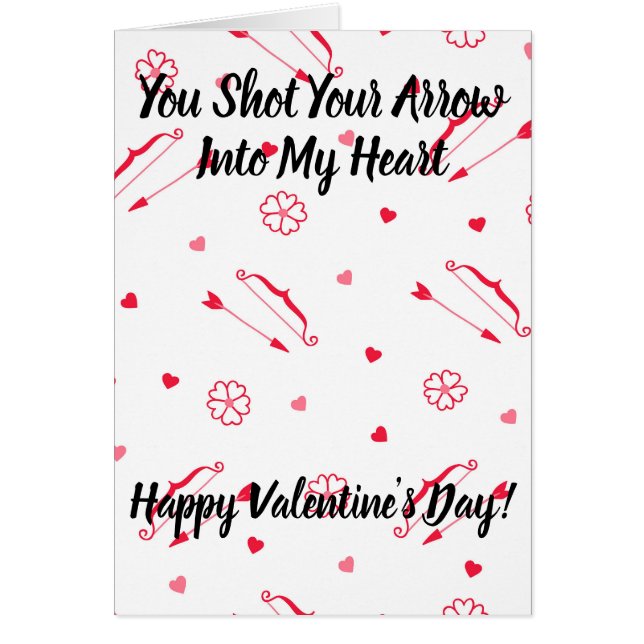 Bow and Arrow Mini Hearts Valentine Day Hälsningskort (Framsidan)