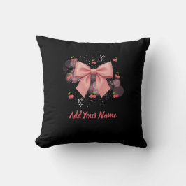 Bow and Cherries Throw Pillow Kudde