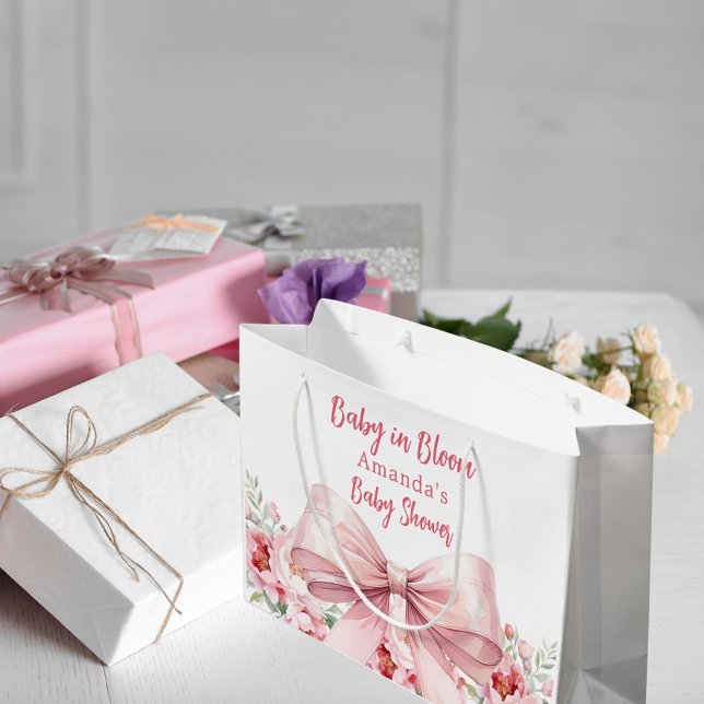 Bow Baby i Bloom rosa blommigts Baby Shower (Skapare uppladdad)