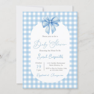 Bow Baby Shower Boy-inbjudan med båge Inbjudningar