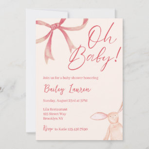 Bow Baby Shower-inbjudan Inbjudningar