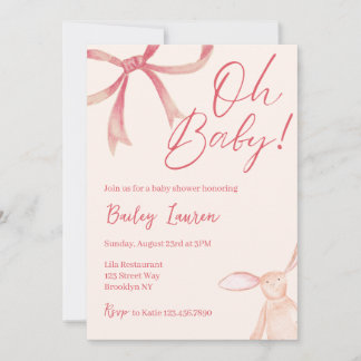 Bow Baby Shower-inbjudan Inbjudningar