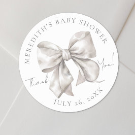 Bow Baby Shower Runt Klistermärke