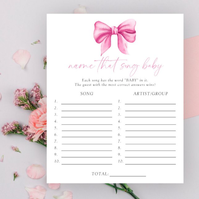 Bow babydusch Namn i sång baby-spelet (Skapare uppladdad)