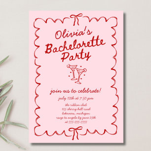 Bow Bachelorette Party Inbjudningar