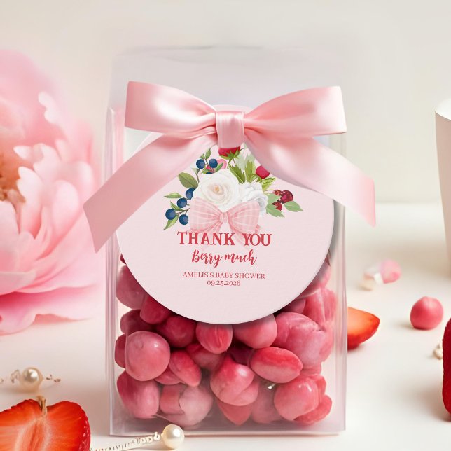 Bow blommigt Strawberry Tack Berry Gåvor Etiketter (Skapare uppladdad)