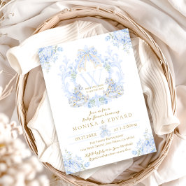 Bow Blommigt Vattenfärgsbarn Elegant Boy Shower Inbjudningar