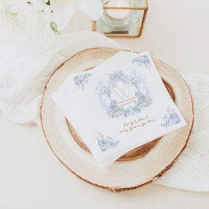 Bow Blommigt Vattenfärgsbarn Elegant Boy Shower Pappersservett