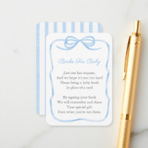 Bow Blue and White ger en Bok-babyskö