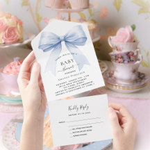 Bow blue boy BABY Shower osa