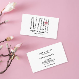 Bow Bobby Stift Hair Stylist Hair Salon Hairdresse Visitkort