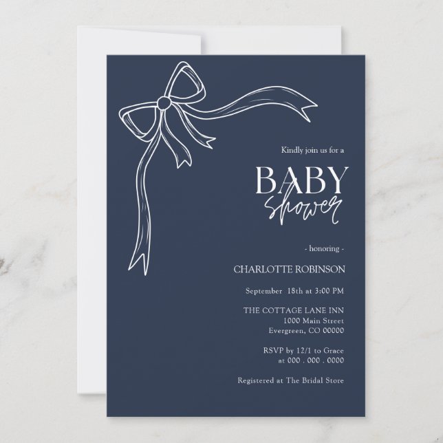 Bow Boho Baby Shower Inbjudningar (Framsida)