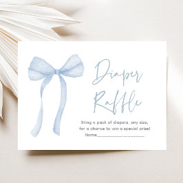 Bow Boy Shower Diaper Raffle Tilläggskort