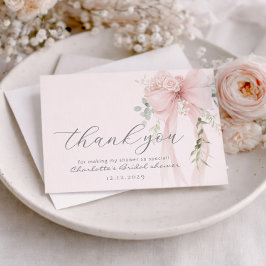 Bow Bridal Shower Elfenbensgrönska Tack Kort