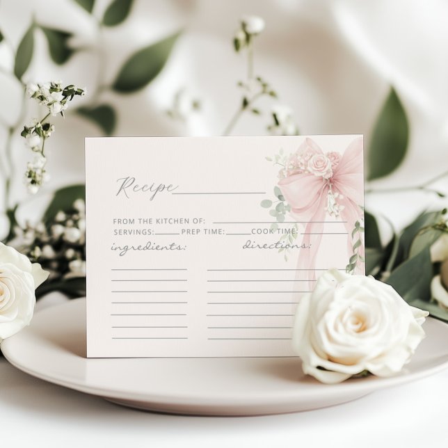 Bow Bridal Shower recipe card (Skapare uppladdad)