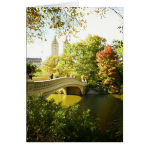 Bow Bridge, Central Park, Late Summer, NYC Hälsningskort