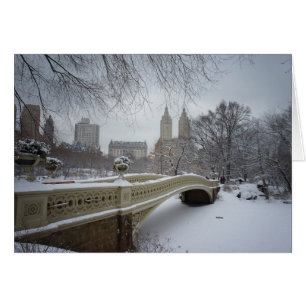 Bow Bridge i Winter, Central Park, New York City Hälsningskort