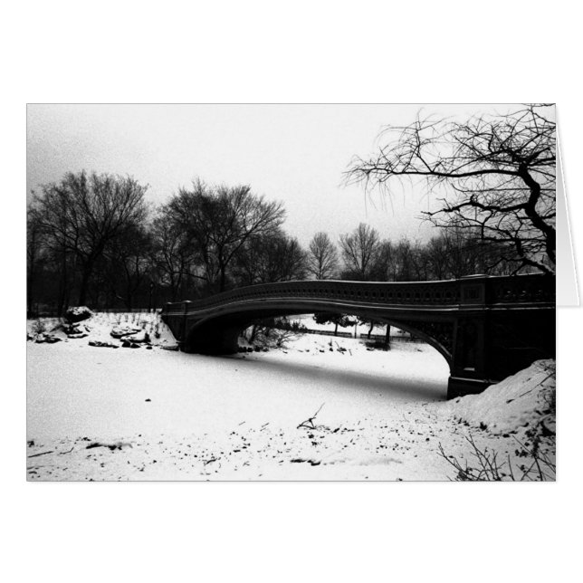 Bow Bridge Winter Central Park NYC Hälsningskort (Framsidan Horizontal)
