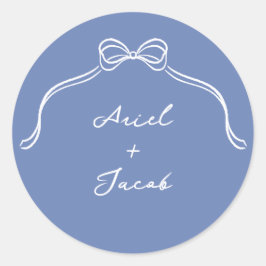 Bow Bröllop Runt Klistermärke