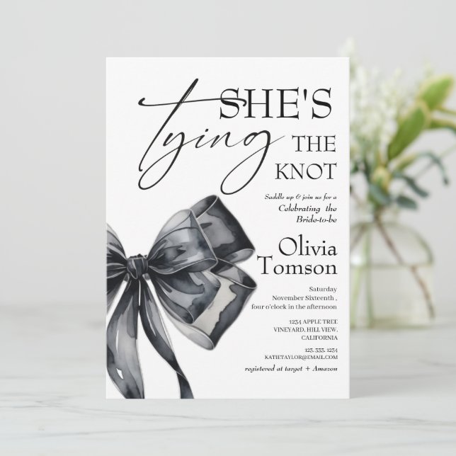 Bow bröllopsfest för bruden inbjudningar (Stående Fram)