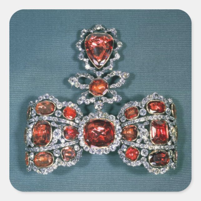 Bow brooch med briljant fyrkantigt klistermärke (Framsida)