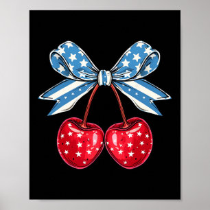 Bow Cherry 4:e juli USA Amerikansk patriotisk Poster