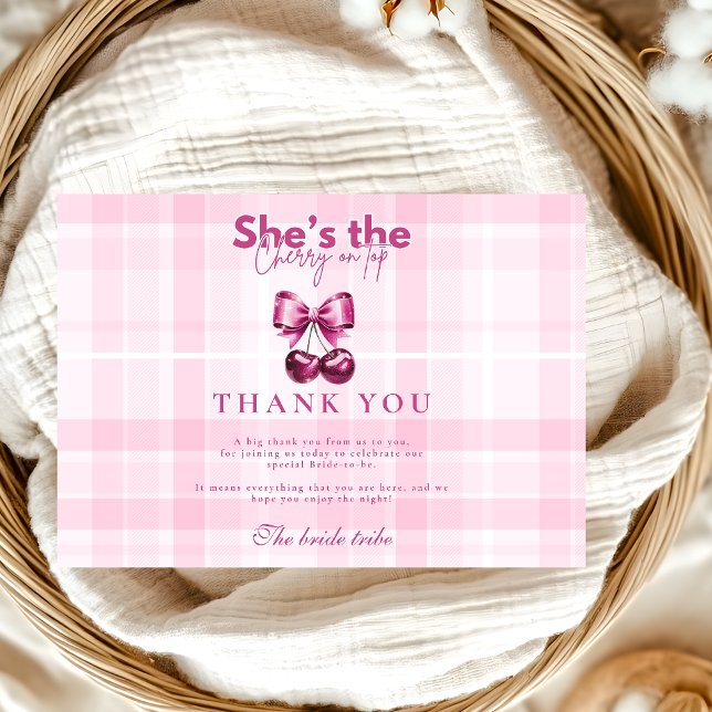 Bow Cherry on Top Möhippa Tack Kort (Skapare uppladdad)