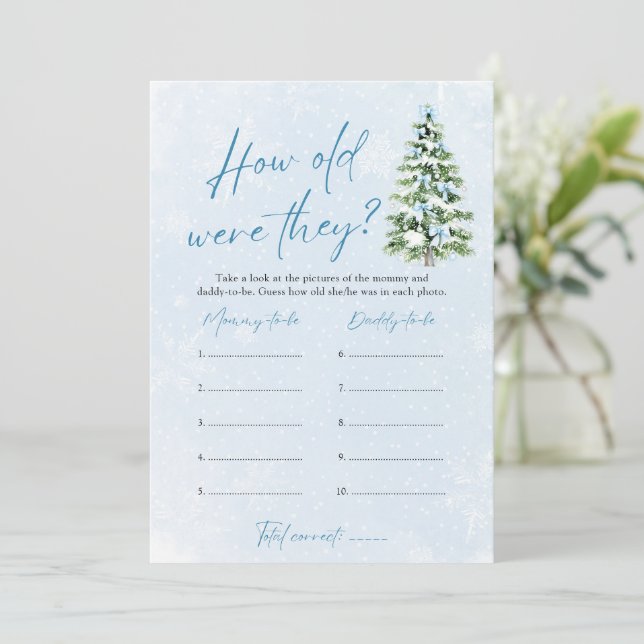 Bow Christmas Baby Shower How Old Were They Game Inbjudningar (Stående Fram)