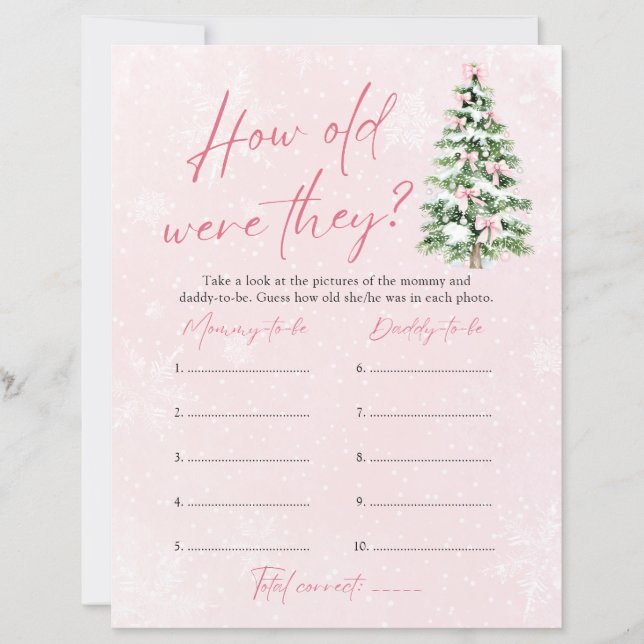 Bow Christmas How Old Were They Game Baby Shower (Framsida)