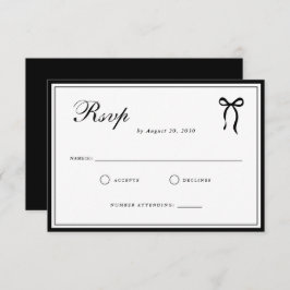 Bow Classic Old Money Black & White Wedding OSA Kort