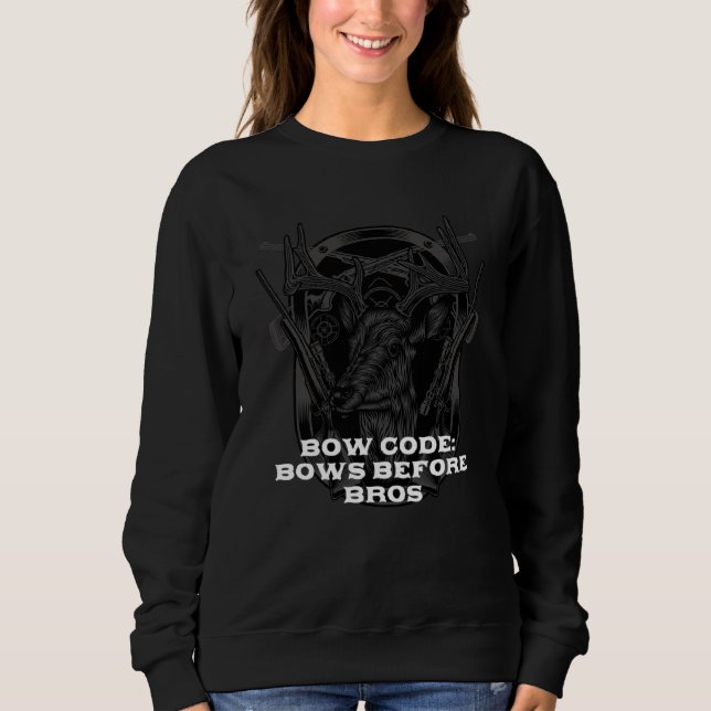 Bow Code Hunting Friends Hunter  Rules T Shirt (Framsida)