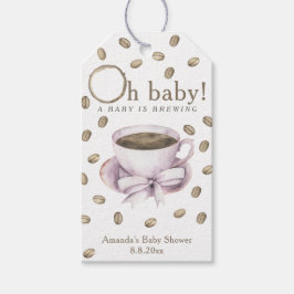 Bow Coffee Baby shower - En baby bryggs Presentetikett