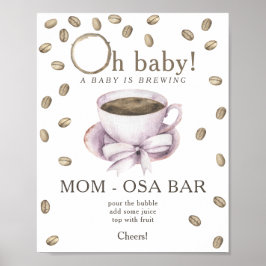 Bow & Coffee bryggande baby shower Momosa bar Poster