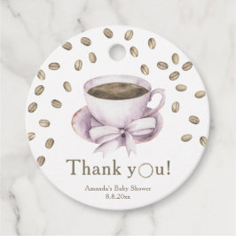 Bow & Coffee bryggning Baby shower Tack Gåvor Etiketter